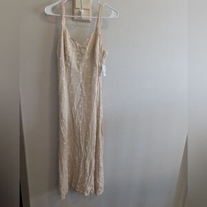 Old Navy Women's Medium Polka Dot Cream/Tan Maxi Dress New With Tags Neutral